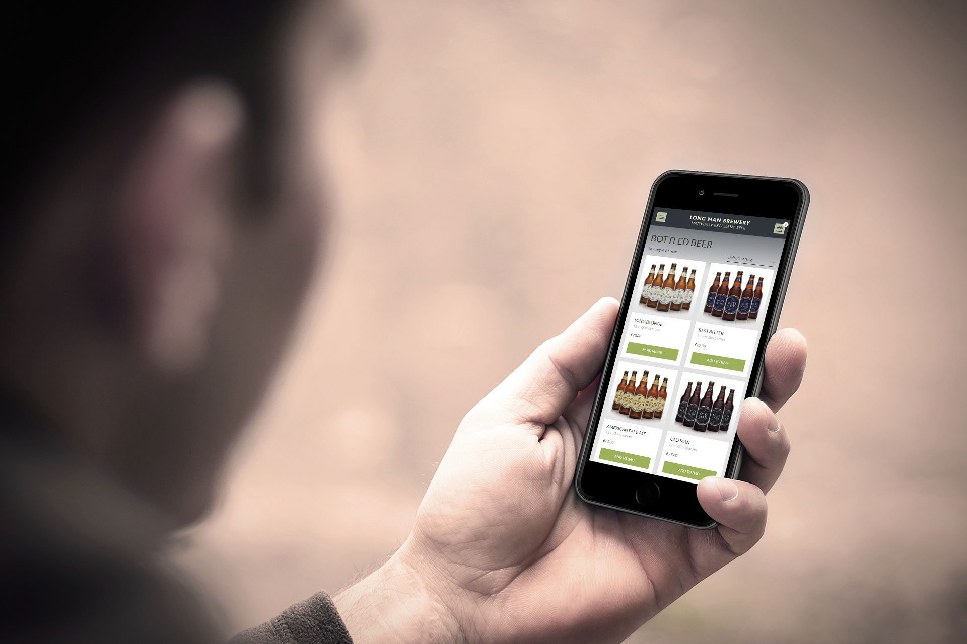 Long Man web design mobile